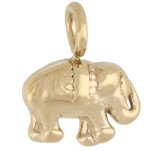 Breloque éléphant 10.5x13 mm - Acier inoxydable 316 Doré x1