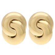 Boucles d'oreilles effet nœud 32x25 mm - Acier inoxydable 304 Doré x2