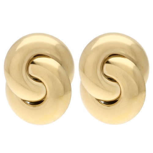 Boucles d'oreilles effet nœud 32x25 mm - Acier inoxydable 304 Doré x2