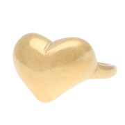 Bague coeur bombé - Taille 51 - Acier inoxydable 304 Doré x1|raw }}