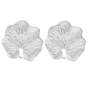 Clips d'oreilles feuille travaillé 23x26 mm - Acier inoxydable 304 et 316 x2|raw }}