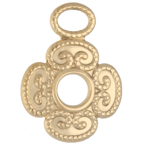 Pendentif trèfle ajouré 20.5x27mm - Acier inoxydable 304 Doré x1