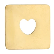 Intercalaire rectangle 18x17.3 mm avec cœur ajouré Acier inoxydable 316 Doré x1