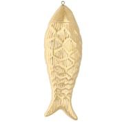 Grand pendentif poisson 77x26 mm - Acier inoxydable 304 Doré x1