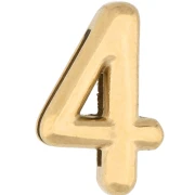 Poussoir chiffre 15x10 mm - 4 - pour ruban 10mm - Acier inoxydable 304 Doré x1