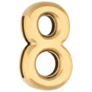 Poussoir chiffre 15x9 mm - 8 - pour ruban 10mm - Acier inoxydable 304 Doré x1