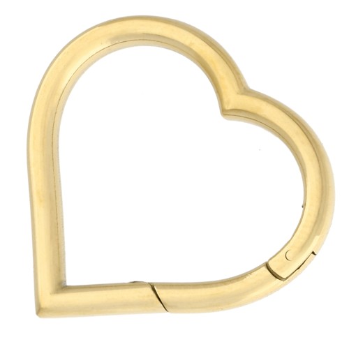 Fermoir cœur mousqueton 29.5x30 mm - Acier inoxydable 304 Doré x1