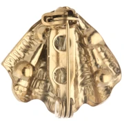 Broche coquillage 18x20 mm avec perles imit nacre - Acier inoxydable 304 Doré x1