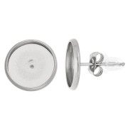 Clous d'oreilles pour cabochon plat 10 mm - Acier inoxydable 303 x2