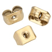 Doré - Or 18K - 750/1000 - Poussoirs - Poussettes pour clous d'oreilles 5x3.5 mm - Acier inox 316 Doré x10 Poussoirs - Poussettes pour clous d'oreilles 5x3.5 mm - Acier inox 316 Doré x10