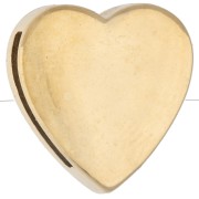 Poussoir slider coeur 14.5x14 mm pour lacet 10 mm - Acier inox 304 Doré - Rouge