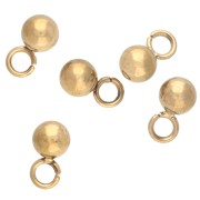 Mini breloques boule 3 mm - Acier inoxydable 316L Doré x10