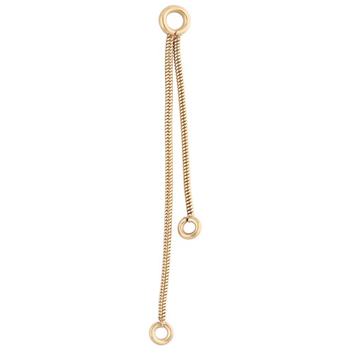 Intercalaires chaînettes maille serpentine 3/4cm - Acier inox 304 Doré x1