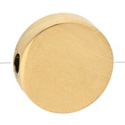 Perle plate ronde 10 mm - Acier inoxydable 316L Doré x1