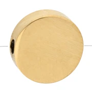 Perle plate ronde 10 mm - Acier inoxydable 316L Doré x1