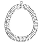 Pendentifs ovales irréguliers 35x30 mm - Acier inoxydable 304 x2