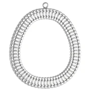 Pendentifs ovales irréguliers 35x30 mm - Acier inoxydable 304 x2
