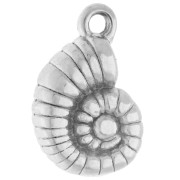 Breloque coquillage escargot 13.5x9 mm - Acier inoxydable 316 x1