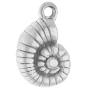 Breloque coquillage escargot 13.5x9 mm - Acier inoxydable 316 x1