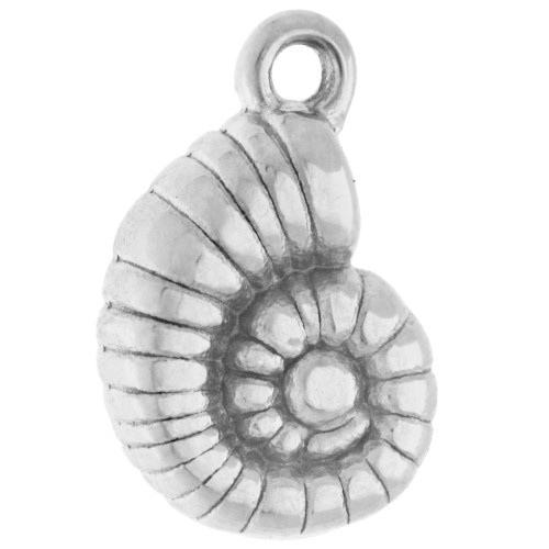 Breloque coquillage escargot 13.5x9 mm - Acier inoxydable 316 x1