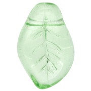 Perles feuilles ondulé 15x10 mm en verre - Peridot x6