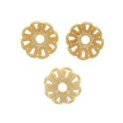 Coupelles filigranées 6 mm - effet fleur - Doré x20