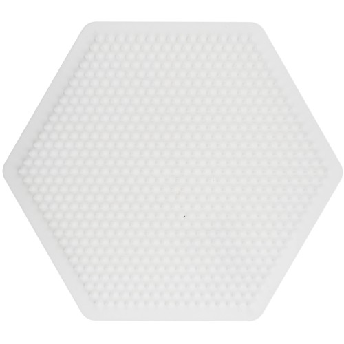 Plaque hexagonale 15x17 cm pour perles Hama Midi - Blanc x1