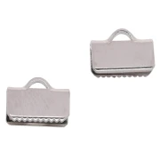 Embouts à serrer lisses 10 mm - Argenté x4