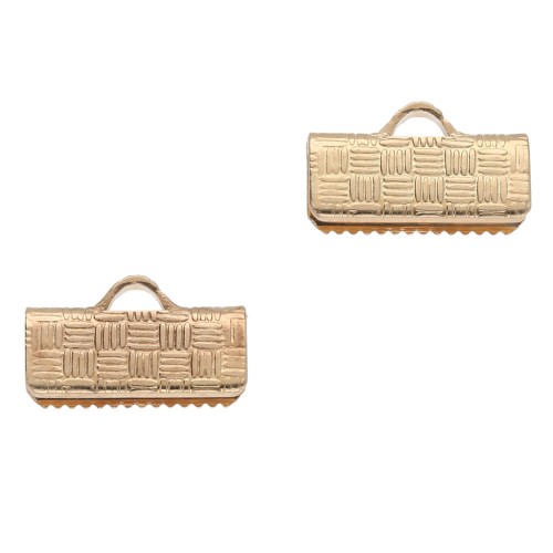 Embouts à serrer décorés 13 mm - Doré x4