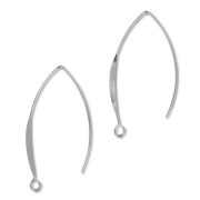 Crochets d'oreilles 42 mm - Argenté x2