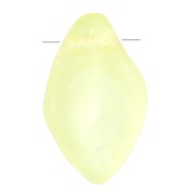 Perles feuilles en verre tchèque 12x8 mm - Jonquil AB Mat x6