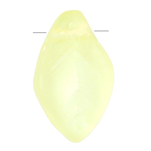 Perles feuilles en verre tchèque 12x8 mm - Jonquil AB Mat x6