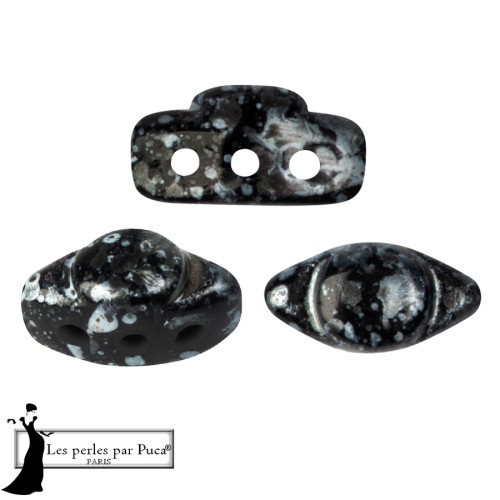 Perles en verre Volos® par Puca® 4x8 mm - Enamel Grey x10g