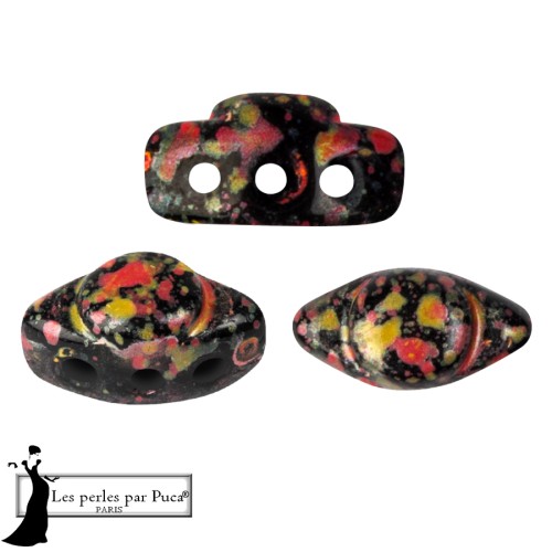 Perles en verre Volos® par Puca® 4x8 mm - Enamel Orange x10g