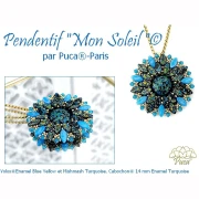 Perles en verre Volos® par Puca® 4x8 mm - Enamel Turquoise x10g