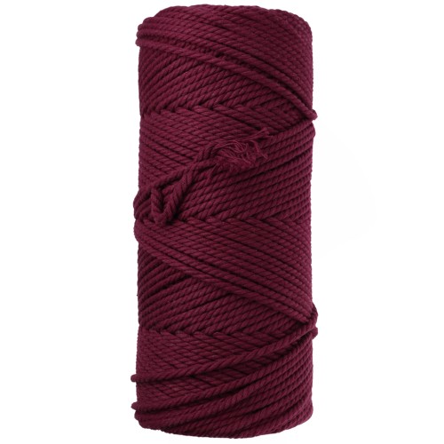 Bobine de cordon en coton pour macramé 2 mm - Grenat x100m