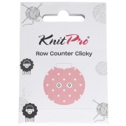 Compte-rang manuel Clicky 4 cm - Knitpro - Rose - Blanc x1