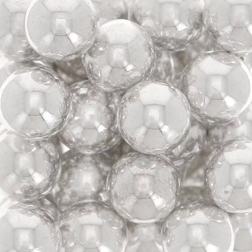 Cadeau - Perles sans trou - mini boules 3 mm - Placage Argent fin x100