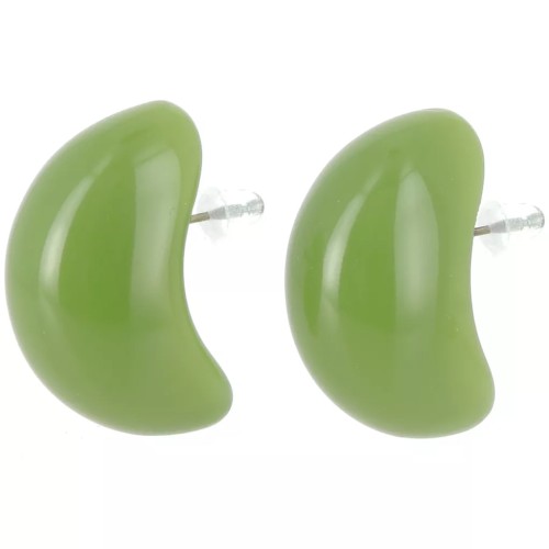 Cadeau - Boucles d'oreille gouttes 28x16 mm en résine opaque - Vert avocat x2