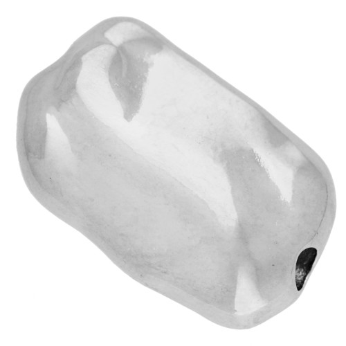 Perle rectangle plate irrégulière 17.5x11 mm - Placage Argent fin vieilli x1
