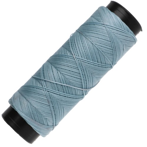 Fil plat en polyester ciré Slam Cord pour micro macramé 0.6 mm - Bleu clair x100m
