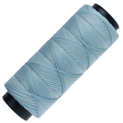 Fil plat en polyester ciré Slam Cord pour micro macramé 1 mm - Bleu clair x100m