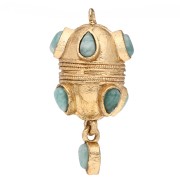 Amazonite - Pendentif ethnique 33x17 mm avec breloque goutte en pierre gemme - Amazonite x1 Pendentif ethnique 33x17 mm avec breloque goutte en pierre gemme - Amazonite x1