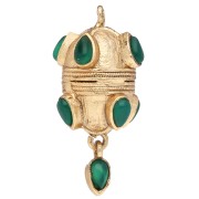 Onyx - Pendentif ethnique 33x17 mm avec breloque goutte en pierre gemme teintée Onyx Vert Pendentif ethnique 33x17 mm avec breloque goutte en pierre gemme teintée Onyx Vert