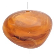 Perles nuggets 12x15 mm en résine translucide - Abricot marbré x6