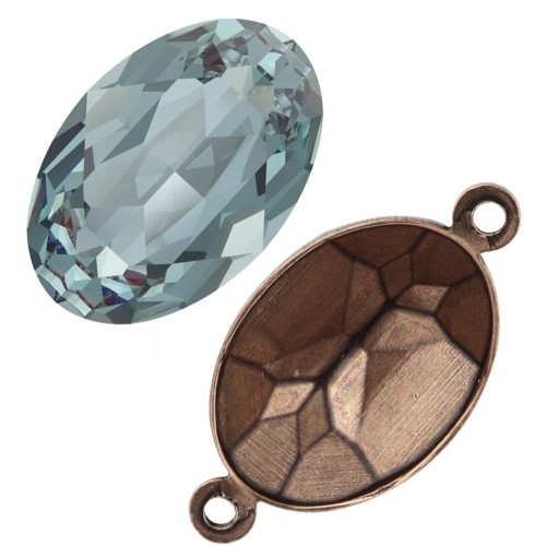 Cadeau - Cabochon PureCrystal 4120 14x10 mm Aquamarine Ignite + Serti à coller