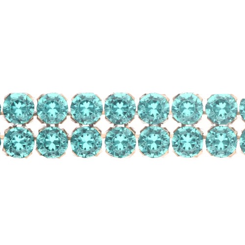 Swarovski Crystal Mesh 40001 2 rangs 5.3 mm Reinvented Caribbean Green Doré x5cm