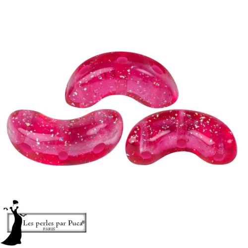 Arcos® par Puca® 5x10 mm - Transparent constellation Rose Fuchsia x10g