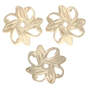 Coupelles fleurs travaillées 10 mm - Doré x20