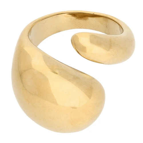Bague double bombée large - Taille 54 - Acier inoxydable 304 Doré x1